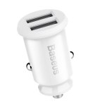 Baseus ładowarka samochodowa Grain 2x USB 3,1A biała