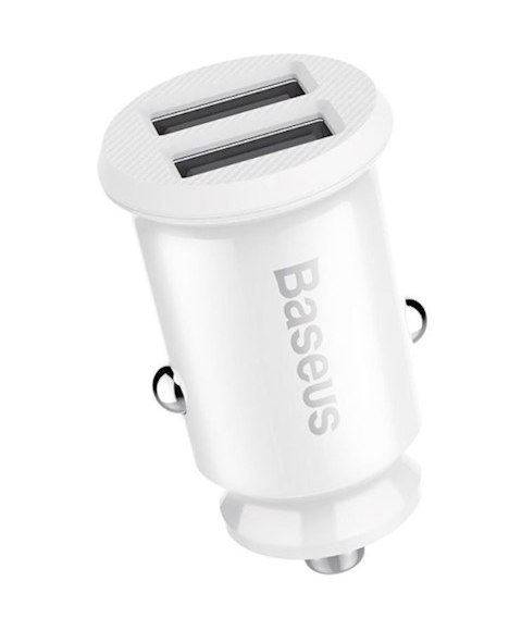 Baseus ładowarka samochodowa Grain 2x USB 3,1A biała