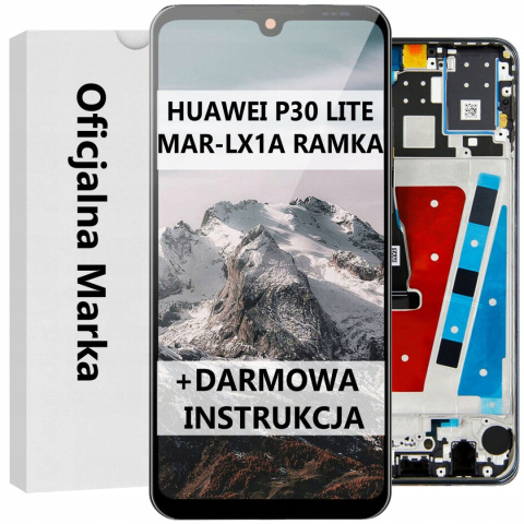 WYŚWIETLACZ HUAWEI P30 LITE MAR-LX1A RAMKA CZARNY